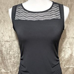 Black shirt with lace detail. New York & Company.